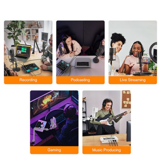 COMICA ADCaster C2 Podcasting/ Recording/ Streaming Multi-functional Audio Interface