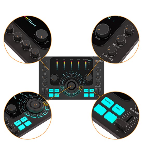COMICA ADCaster C2 Podcasting/ Recording/ Streaming Multi-functional Audio Interface