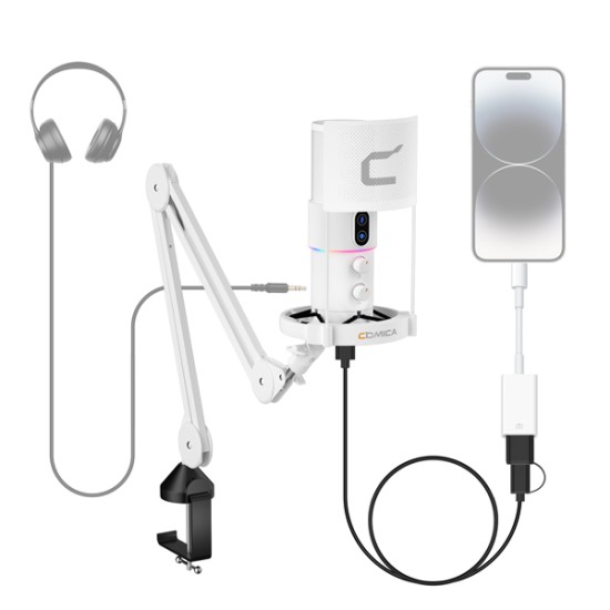 COMICA STA-U2A RGB Cardioid Condenser USB Microphone Kit (Black)