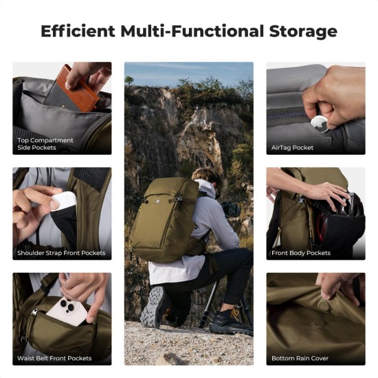 K&F Concept 30L Champagne Camera Backpack K&F Concept 30L Champagne Camera Backpack