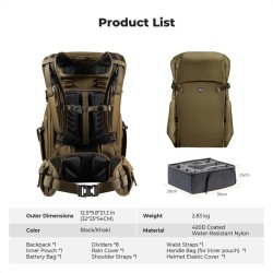 K&F Concept 30L Champagne Camera Backpack K&F Concept 30L Champagne Camera Backpack