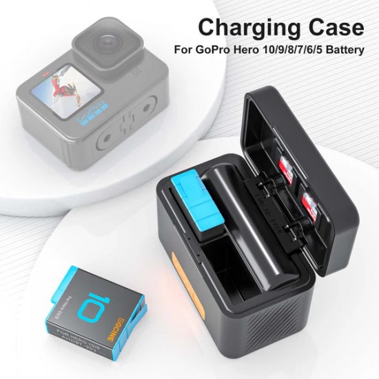 ZGCINE Charging case for GoPro + 2 Batteries 901 for hero 11/10/9/8/7/6/5