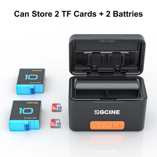 ZGCINE Charging case for GoPro + 2 Batteries 901 for hero 11/10/9/8/7/6/5