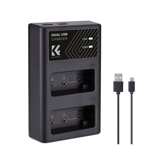 K&F Concept LP-E17 Dual Slot Quick Battery Charger - USB C/B K&F Concept LP-E17 Dual Slot Quick Battery Charger - USB C/B