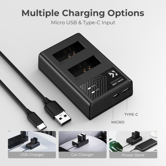 K&F Concept LP-E12 Battery Pack - 2 Batteries + Dual Charger K&F Concept LP-E12 Battery Pack - 2 Batteries + Dual Charger