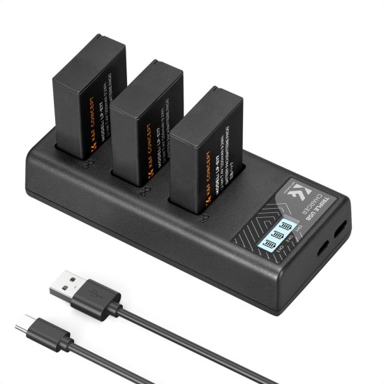 K&F Concept LP-E17 Battery Pack - 3 Batteries + Tripple Charger K&F Concept LP-E17 Battery Pack - 3 Batteries + Tripple Charger