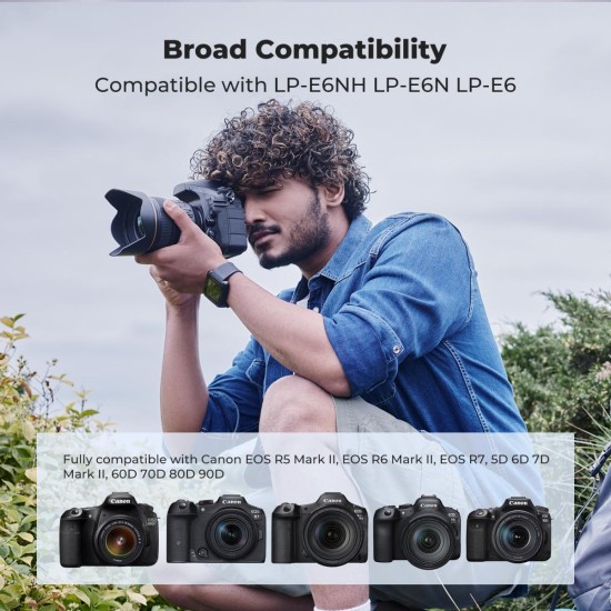 K&F Concept LP-E6P (2400mAh) Dual Pack- 2 Batteries and Dual Slot USB Charger K&F Concept LP-E6P (2400mAh) Dual Pack- 2 Batteries and Dual Slot USB Charger