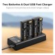 K&F Concept NP-F550 Battery 2 Pack with Dual Slot Charger