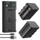 K&F Concept NP-F970 Battery 2 Pack with Dual Slot Charger