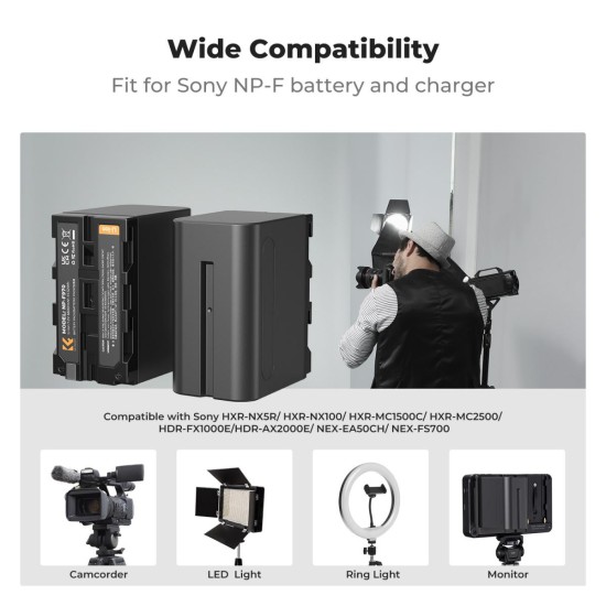 K&F Concept NP-F970 Battery 2 Pack with Dual Slot Charger