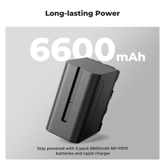 K&F Concept NP-F970 Battery 2 Pack with Dual Slot Charger