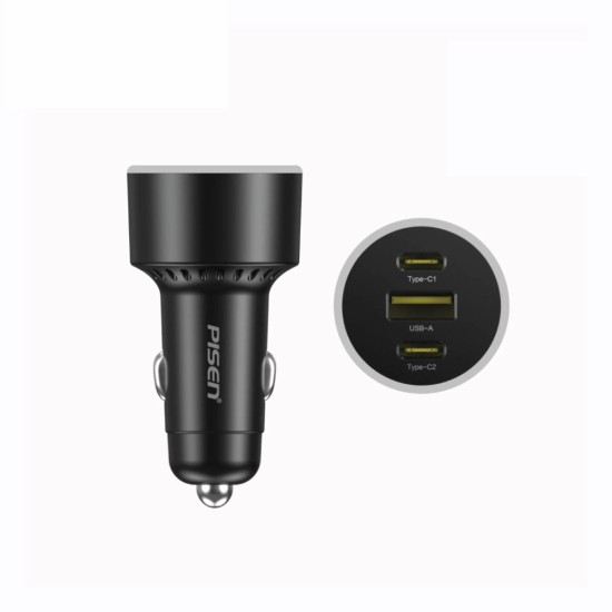 PISEN 60W Multi-port Fast Charging Car Charger 2C1A (TP-C79/Black)
