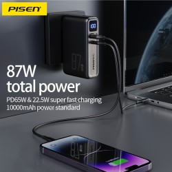 Pisen 87W Built-in Foldable Plug Fast Charging 10000mAh Power Bank Pisen 87W Built-in Foldable Plug Fast Charging 10000mAh Power Bank