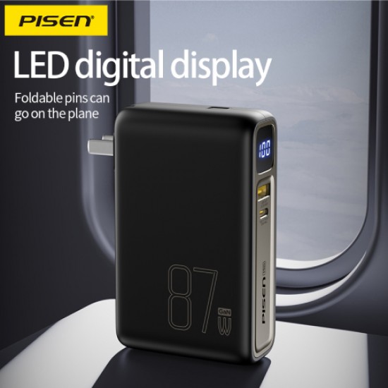 Pisen 87W Built-in Foldable Plug Fast Charging 10000mAh Power Bank