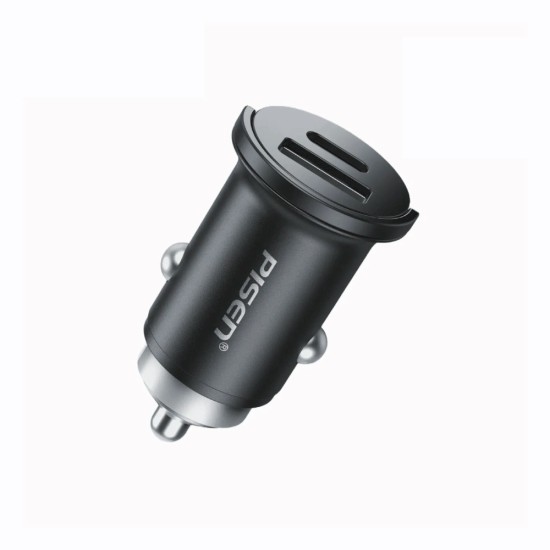 PISEN Quick Mini Car Charger USB-C+USB-A 20W (TP-C77)