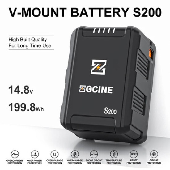 ZGCINE ZG-S200 V Mount Battery 14.8V/200Wh Support PD 100W Input/Output