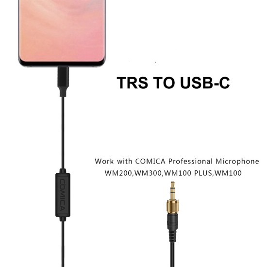 COMICA CVM-DL-SPX(UC) Lock Plate 3.5mm TRS to USB-C Audio Cable with ADC Chip