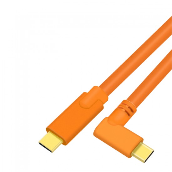 Dual Tethered USB Type-C Male to USB Type-C Male Cable (5meters , Orange)