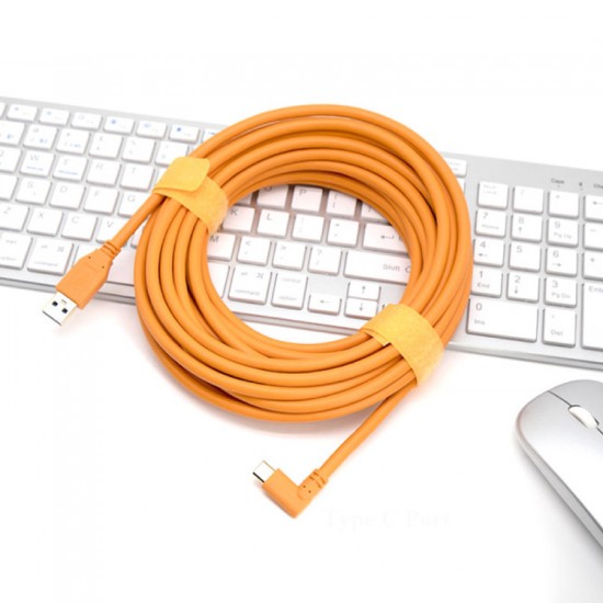 Dual Tethered USB Type-C Male to USB 3.0 Cable (5meters , Orange)