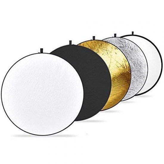Photography Camera Reflector 110cm/42 inch 5 in 1 - Translucent Silver Gold White and Black