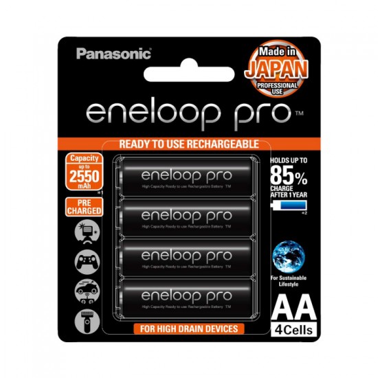Panasonic Eneloop Pro 4 x AA 2500mAh Batteries
