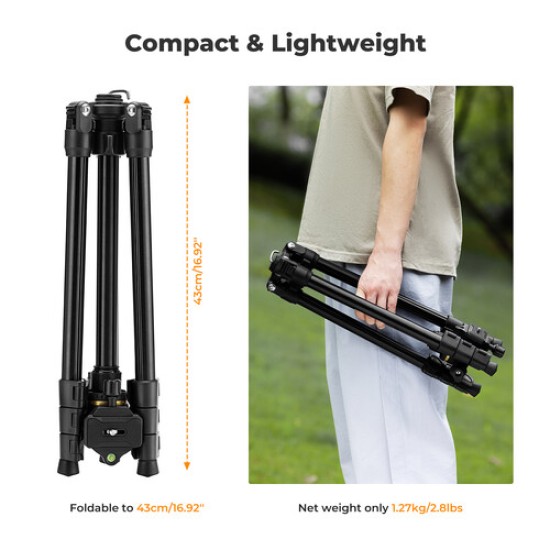 K&F Concept K234A3 Magnesium Travel Tripod with BH-36 Ball Head