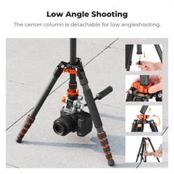 K&F Concept Carbon Fiber Camera Tripod with Hydraulic Head